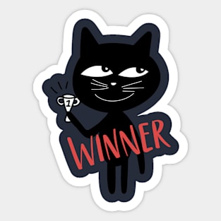 Cat is a winner Sticker